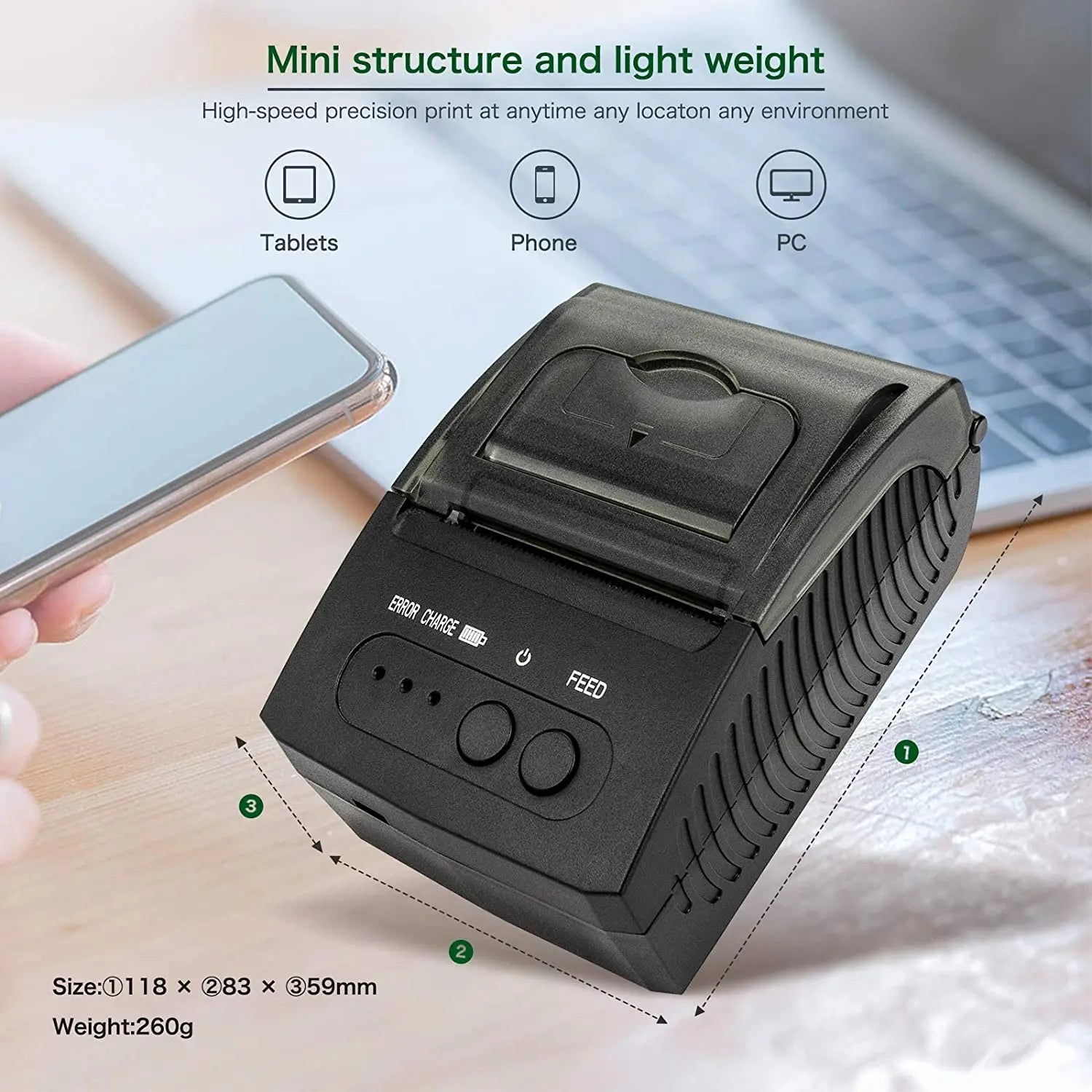 58mm Mini Portable Personal Bill Printer Supports Android Window s