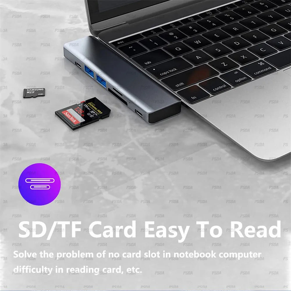 11 in 1 USB C HUB Type C Adapter to 4K  VGA RJ45 Lan Ethernet SD/TF Micro Card Hub 3.5MM AUX 11 Port Dock Station PC