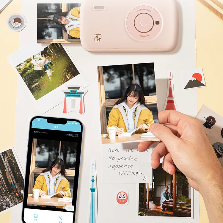 2025 New Arrivals Cp2100 3inch Wireless Plastic Color Inkless Pocket Portable Thermal Sublimation Photo Printer 15sec