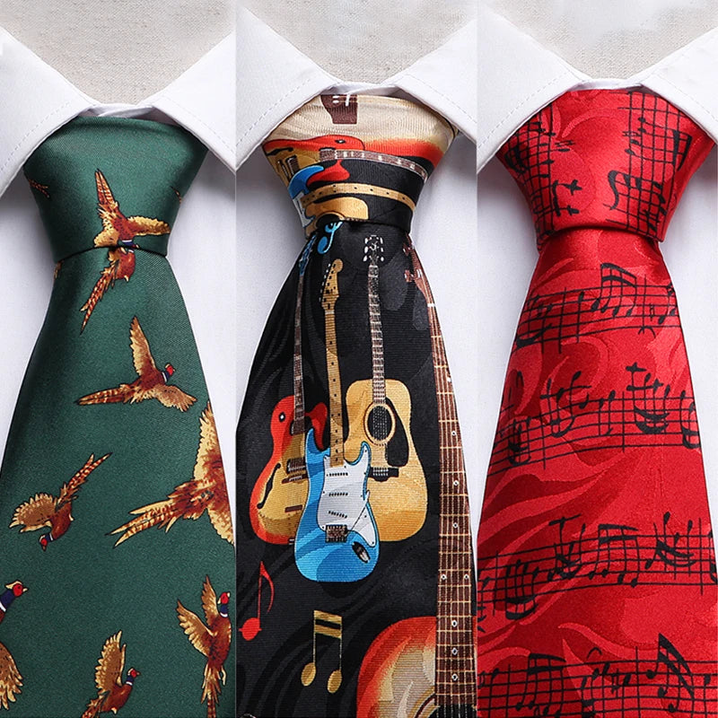 Professional Novelty Tie Wholesale Fashion Creative Polyester Tie 10cm Wide Printed Widening Animal Theme Necktie