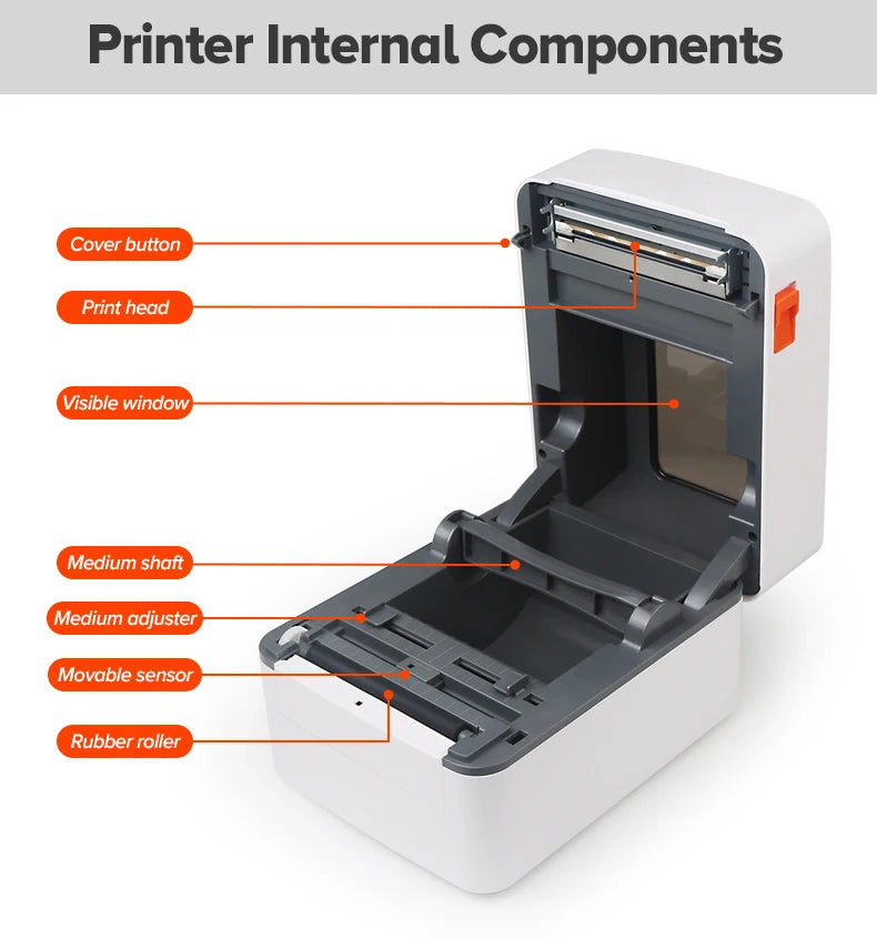 104mm Express Waybill Label Printer Sticker 203dpi Thermal Barcode Printer for Label Printing