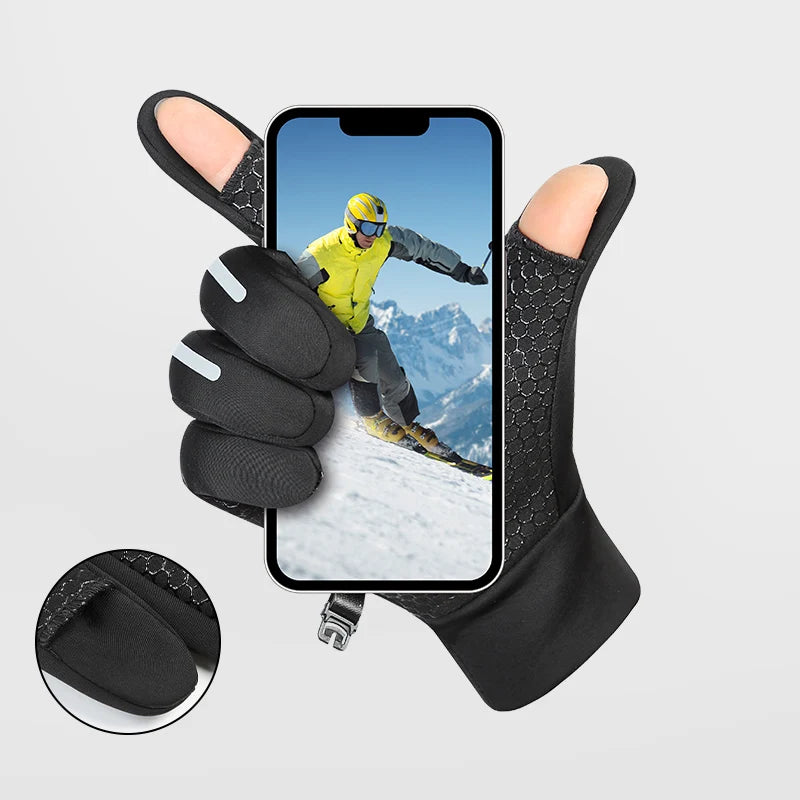New Design Touch Screen Man Hand Warm Sport Waterproof Custom Bike Cycling Winter Gloves