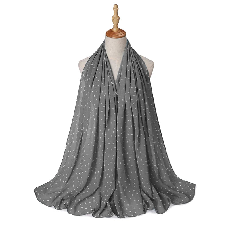 Chiffon Printed Hijabs Shawl Hijab Wave Point Printing Paisley Headscarf Malaysia Women Scarf Hijab