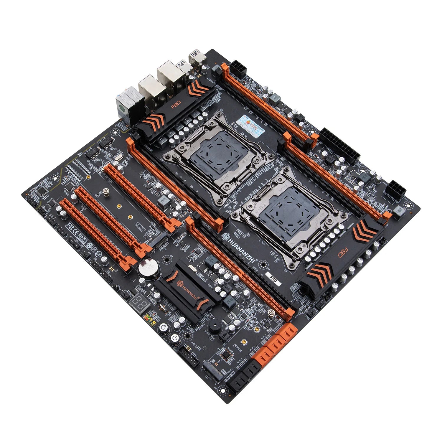 HUANANZHI X99 F8D LGA 2011-3 XEON X99 Motherboard Dual CPU Support LGA 2011-3 E5 V3 V4 DDR4 RECC 256GB M.2 NVME NGFF