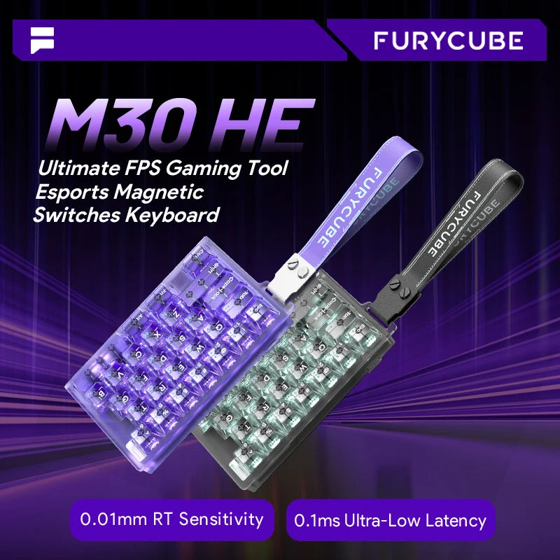 FURYCUBE M30HE High Performance Single-HandedMagnetic Switch Keyboard RGB 29 Keys Rapid Trigger Gamer Gaming Wired Keyboard