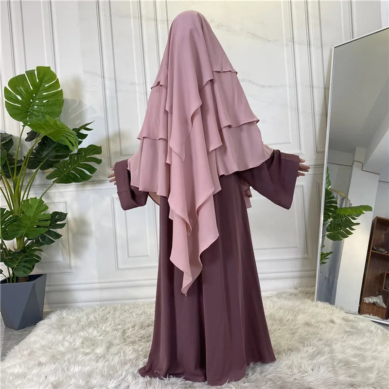 Niqab Muslim Breathable Three Layer Nida Face Veil Cover Modest Islamic Clothing Women Jilbab Prayer Hijab Niqab