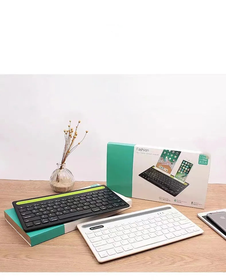 Black Wireless Silent Multi-Device Keyboard Mobile Phone Stylish Portable Convenient Universal Multi-device Wireless Keyboard Wi
