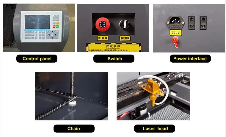 4060 1325 60W-100W CO2 Laser Machine Mixed Cutting Cutter for Metal/Nonmetal Supports AI/BMP Formats Home Use 220V 1 Year