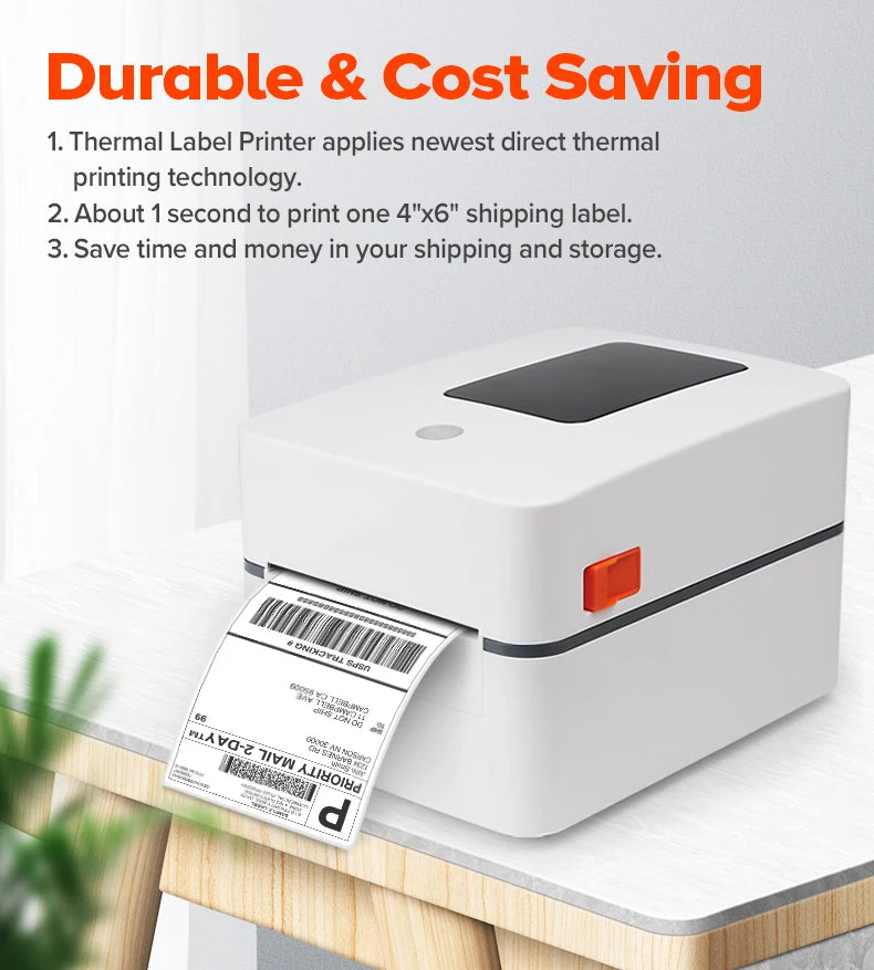 104mm Express Waybill Label Printer Sticker 203dpi Thermal Barcode Printer for Label Printing