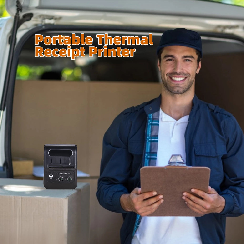 Portable 2 Inch Mini Thermal Printer  Wireless Label Maker for Android IOS Windows