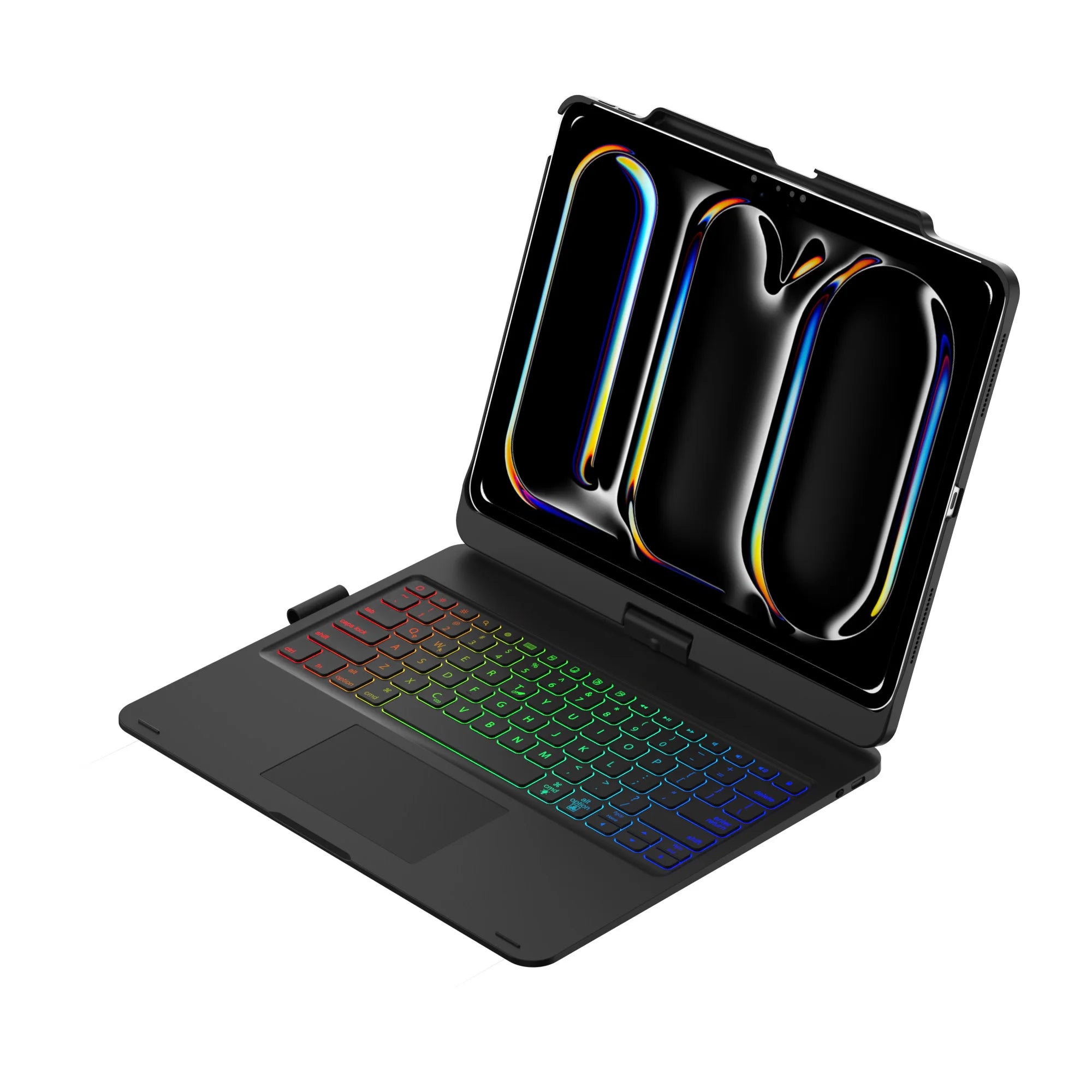 Easy Carried Pencil Holder Rotation Touchpad Keyboard Backlit Keyboard Case for iPad Pro 12.9 Case