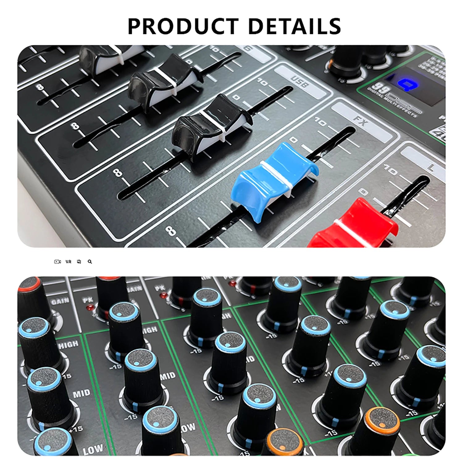 TK6 Professional Audio Digital Mixer Mixing Console DJ Sound USB Recorder Music Record Mixer