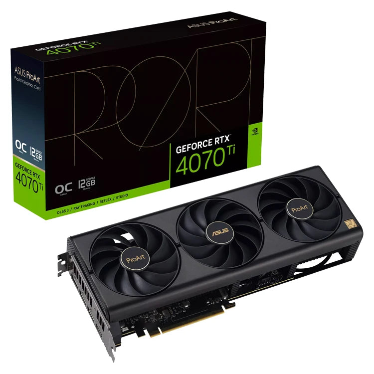 Used ASU'S ProArt GeForce RTX 4070 Ti OC Edition 12GB GDDR6X with 3rd Generation RT Cores Support Z790 X670E Series Motherboard