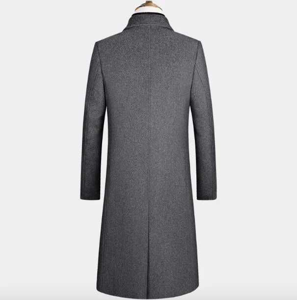 2024 Trench Coat High Quality Winter Mens Long Wool Overcoat Men Warm Thick Woolen Coat