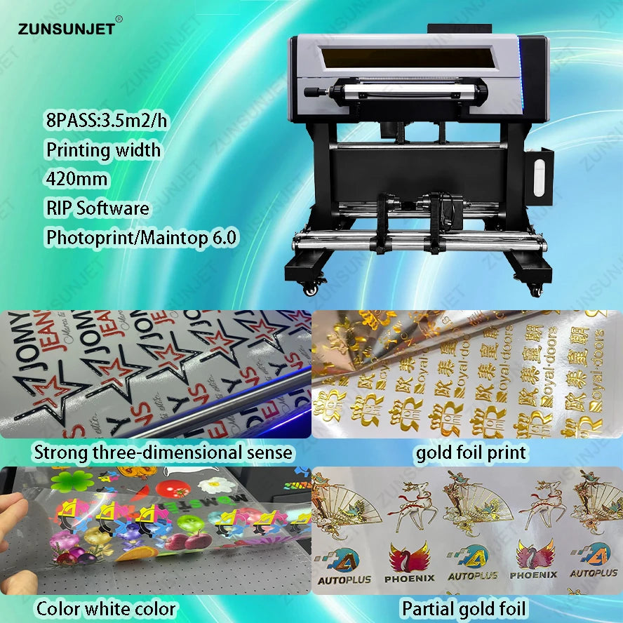 Digital 2-1 A2 Mini Uvdtf Uv Dtf Cup Wrap Cellphone case Transfers Sticker Printer Varnish Uv Dtf Printer 42cm