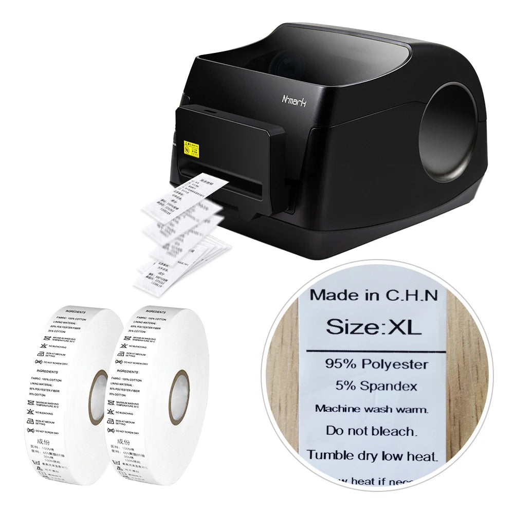 N-mark Fabric Label Printers and Auto-cutting Textile Label Printer for Sticker Printing Machine Custom Ribbon with logo