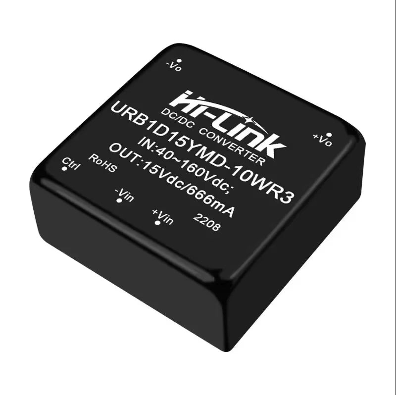 Official 10W DC-AC URB1D12YMD-10WR3 CCTV Step Supply Module 110V(40-160Vdc) 15V 666mA Isolated Switch Converter Single Output