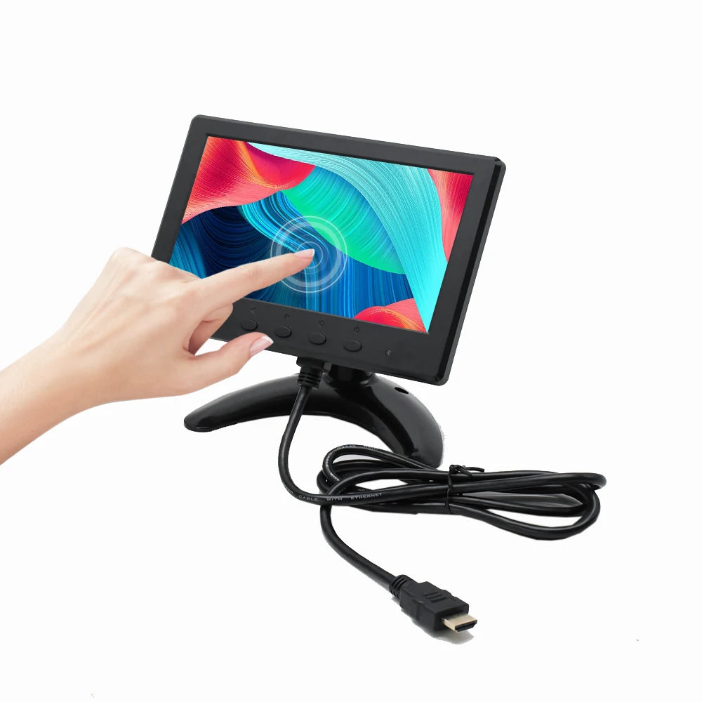 7 Inch Portable LED TFT LCD Touch Screen Monitor with for Interface 1024x768 Resolution 550cd/m Brightness 60Hz Business Use