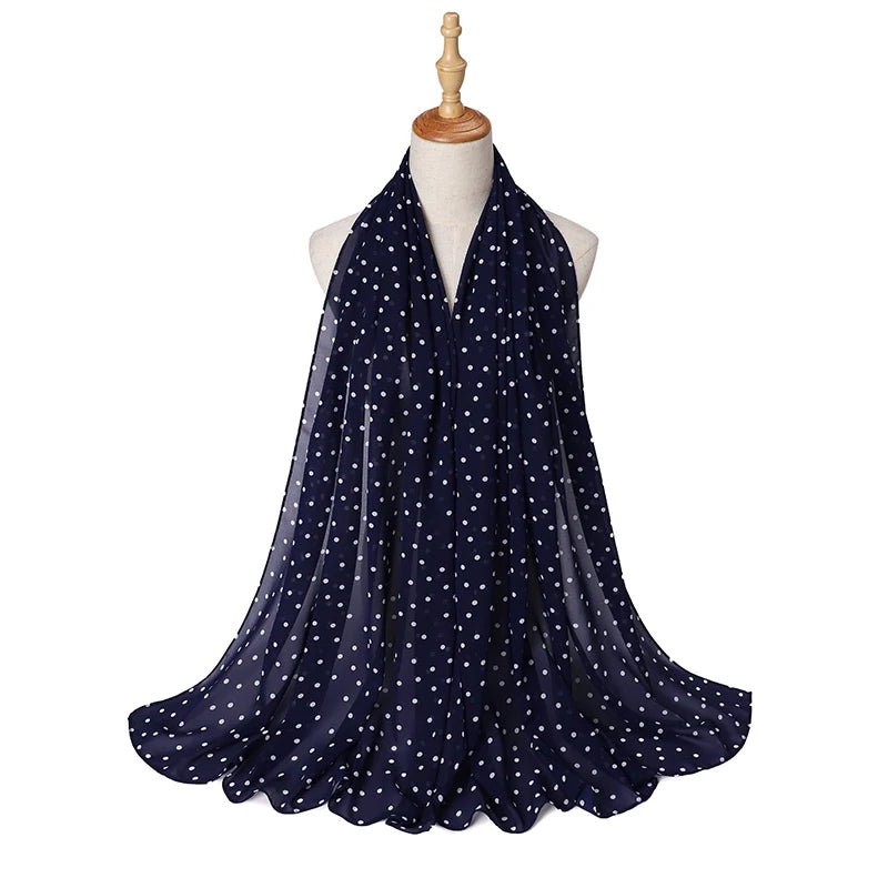 Chiffon Printed Hijabs Shawl Hijab Wave Point Printing Paisley Headscarf Malaysia Women Scarf Hijab