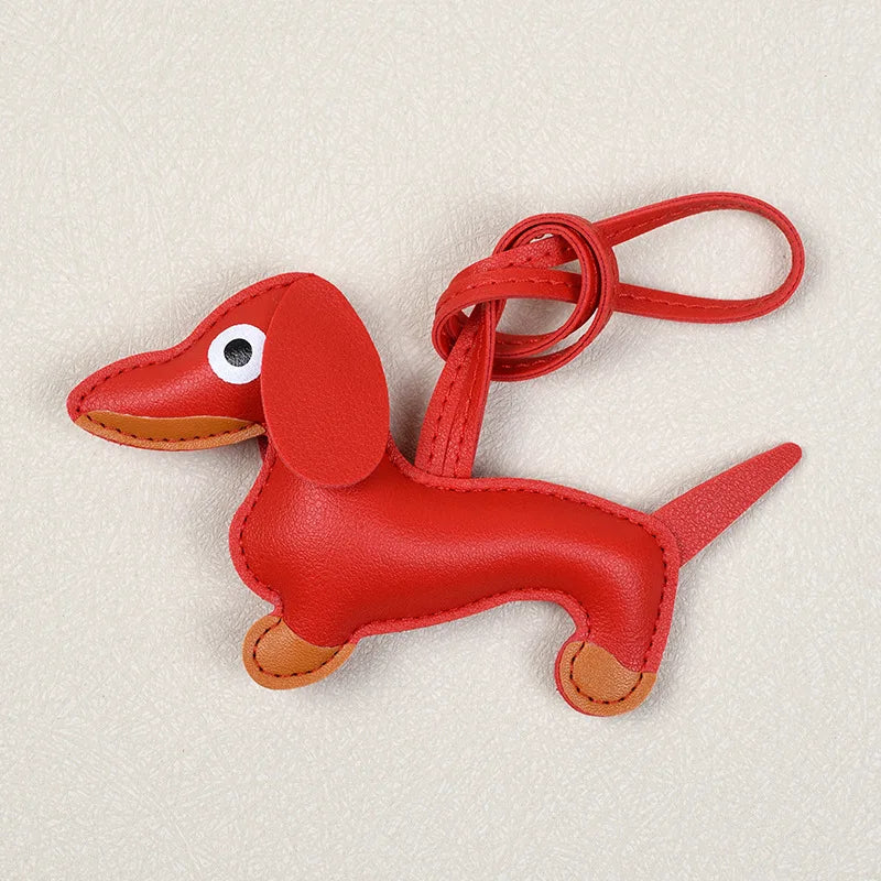 New Arrival Popular Dachshund Puppy Keychain Exquisite DIY PU Charm Fashion Personality Unisex Handbag Charms
