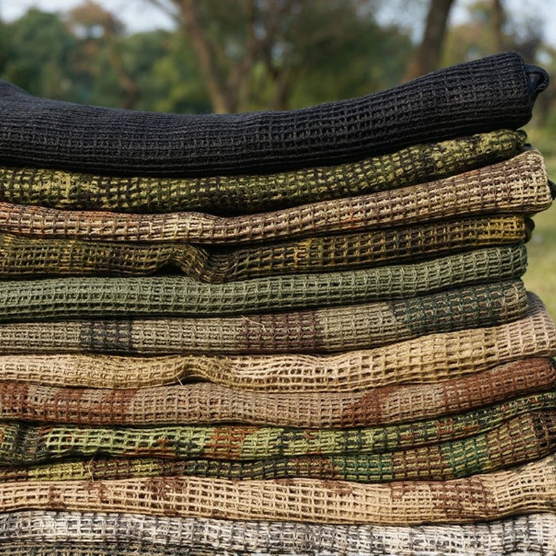Hijab Tactical Scarf Camouflage Mesh Neck Men KeffIyeh Sniper Face Scarf Veil Shemagh Head Wrap for Outdoor Camping Hunting