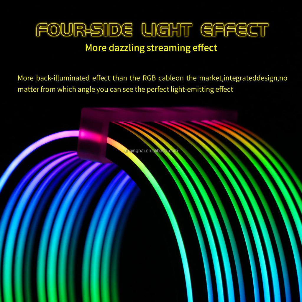 RGB PCI-E 6+2Pin Customized OEM PC MB 2*8PIN RGB Cables PSU Gaming Hardware Gaming Computer Case PC LED Power Extension Cable