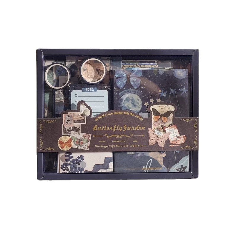 125pcs/pack Retro Handbook DIY Box Student Reward Gift Children's Stationery Gift Stationery Set