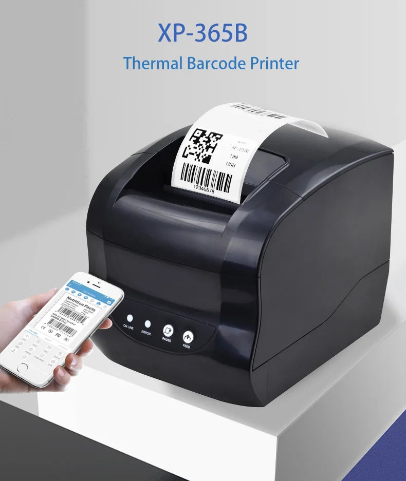 Xprinter 3inch Thermal Label & Receipt Printer Xp365B with Two-in-one Functionality 203 Dpi 127mm/s in Stock