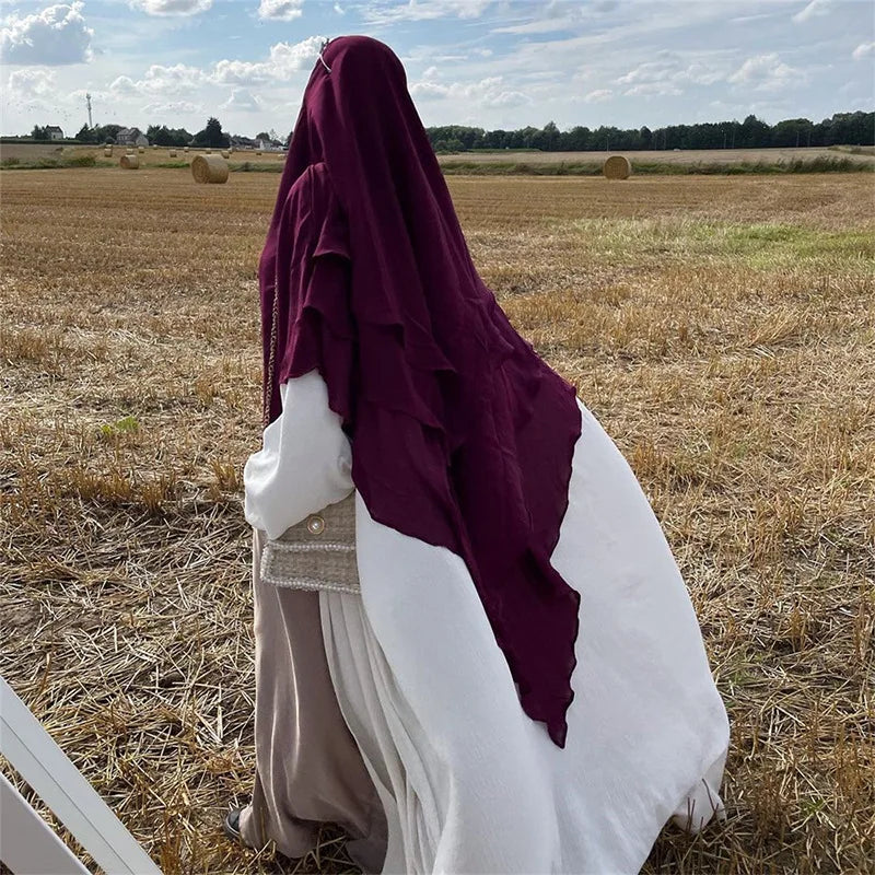 Niqab Muslim Breathable Three Layer Nida Face Veil Cover Modest Islamic Clothing Women Jilbab Prayer Hijab Niqab