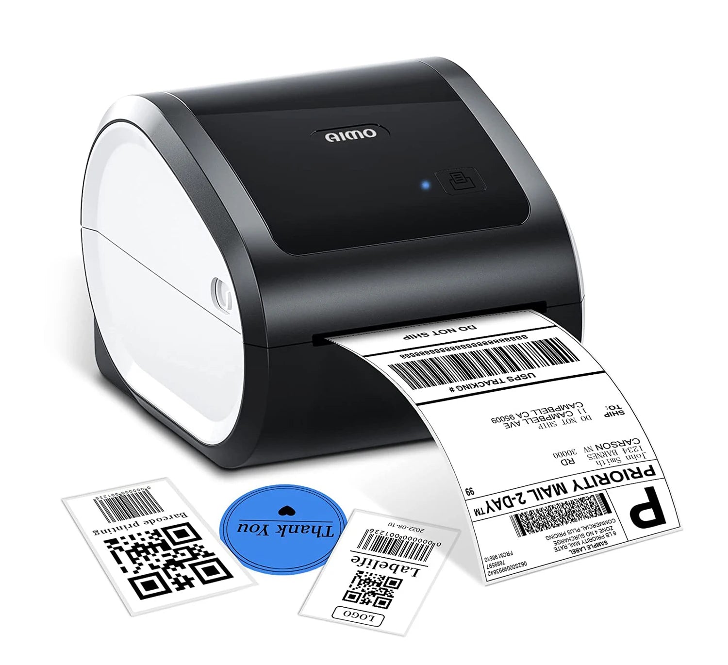 AIMO D520 Desktop Label Thermal Printer  No Ink Printer for Shipping Address Label Mailing Postage D520BT