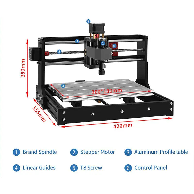 Twotrees Cnc3018 Guangzhou Factory Wholesale Diy Metal Cnc Router 3018 Milling Engraver Machine