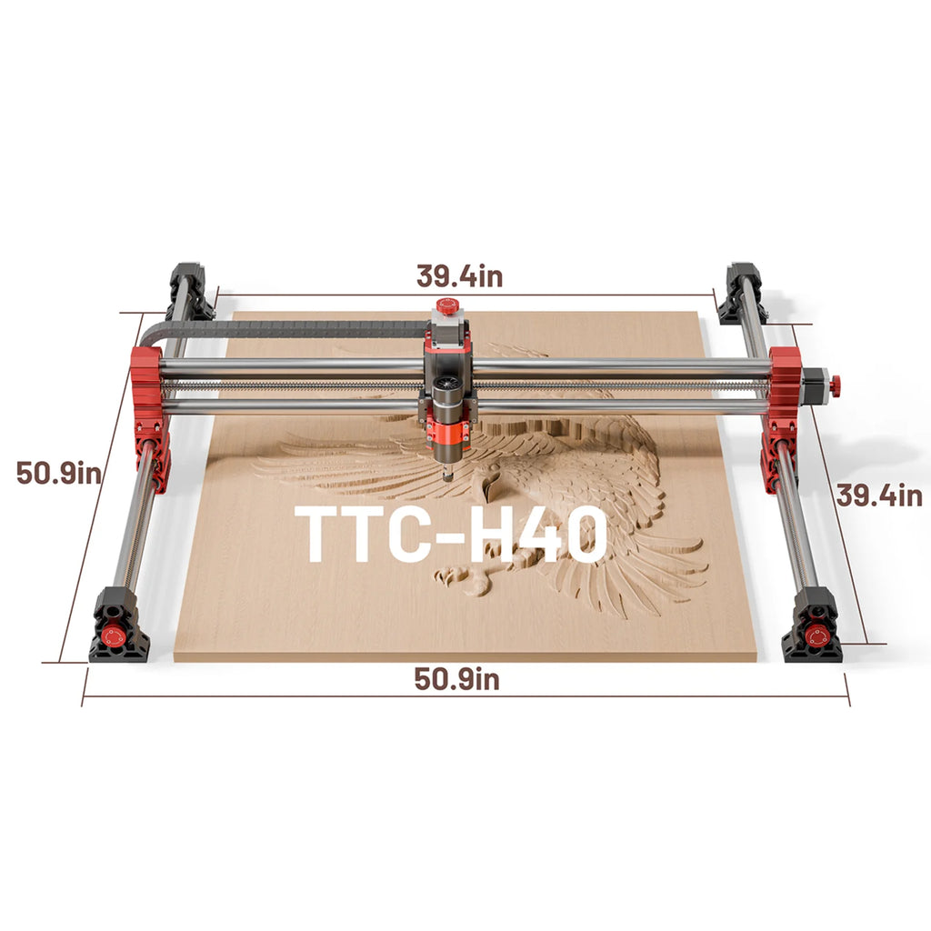 TWOTREES H40 CNC Router Machine 100X100cm Working Area4 Axis Milling Cutting Engraving Machine for Wood Acrylic MDF Etc