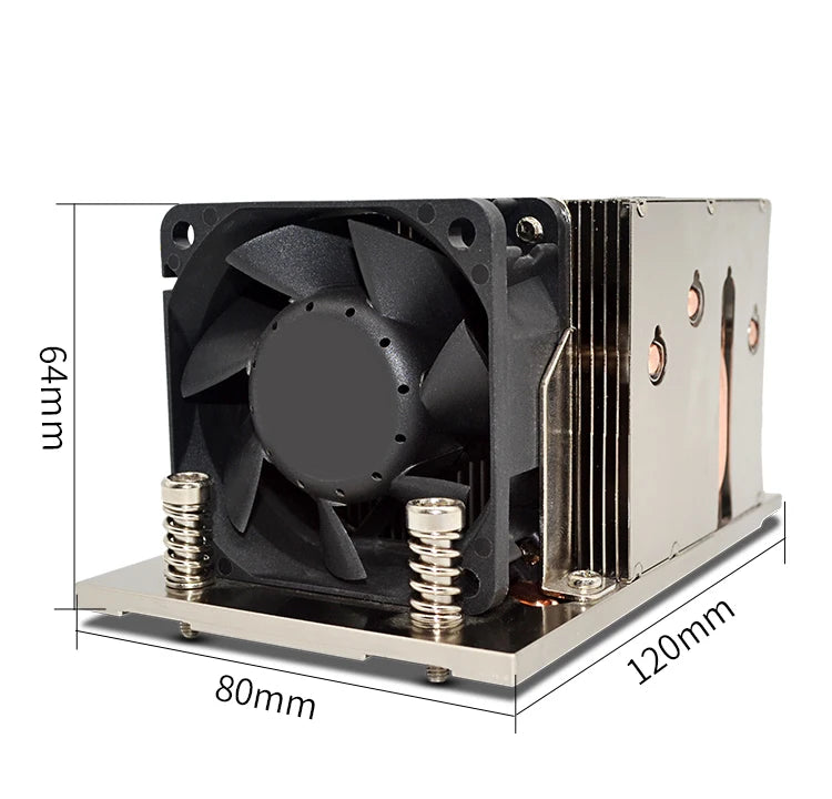 Aluminium Heat Sink Copper 4 Heat Pipes Active With Fan 2u AMD Sp3 Coolers Cpu