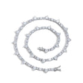 Wholesale Crystal  Heart Shape Tennis Necklace Heart Elliptic Shape Diamond Tennis Necklace with Gold Plated