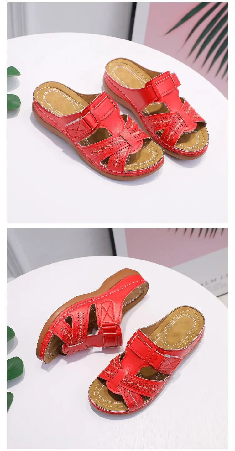New Design Fashion Ankle Strappy Flat Knee Covers for Women Casual Summer Beach Slippers