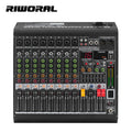 MC8 Professional 8 Channel Digital Sound Mixer Audio DJ Console with USB Interface for Stage Performance