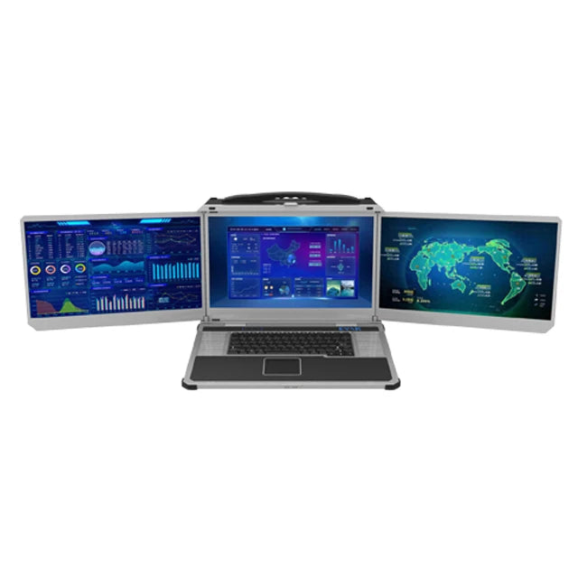 Portable 17.3 Inch Triple Screen Rugged Drone UVA Ground Control Station GCS for UAV Aerial Photography Drone Docking Station