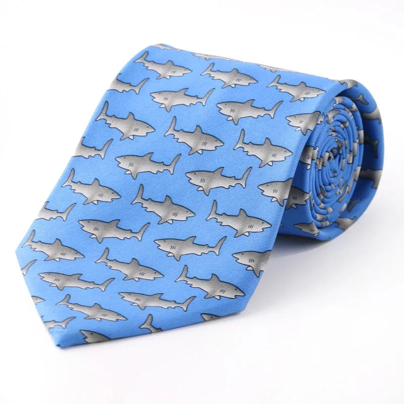 Professional Novelty Tie Wholesale Fashion Creative Polyester Tie 10cm Wide Printed Widening Animal Theme Necktie