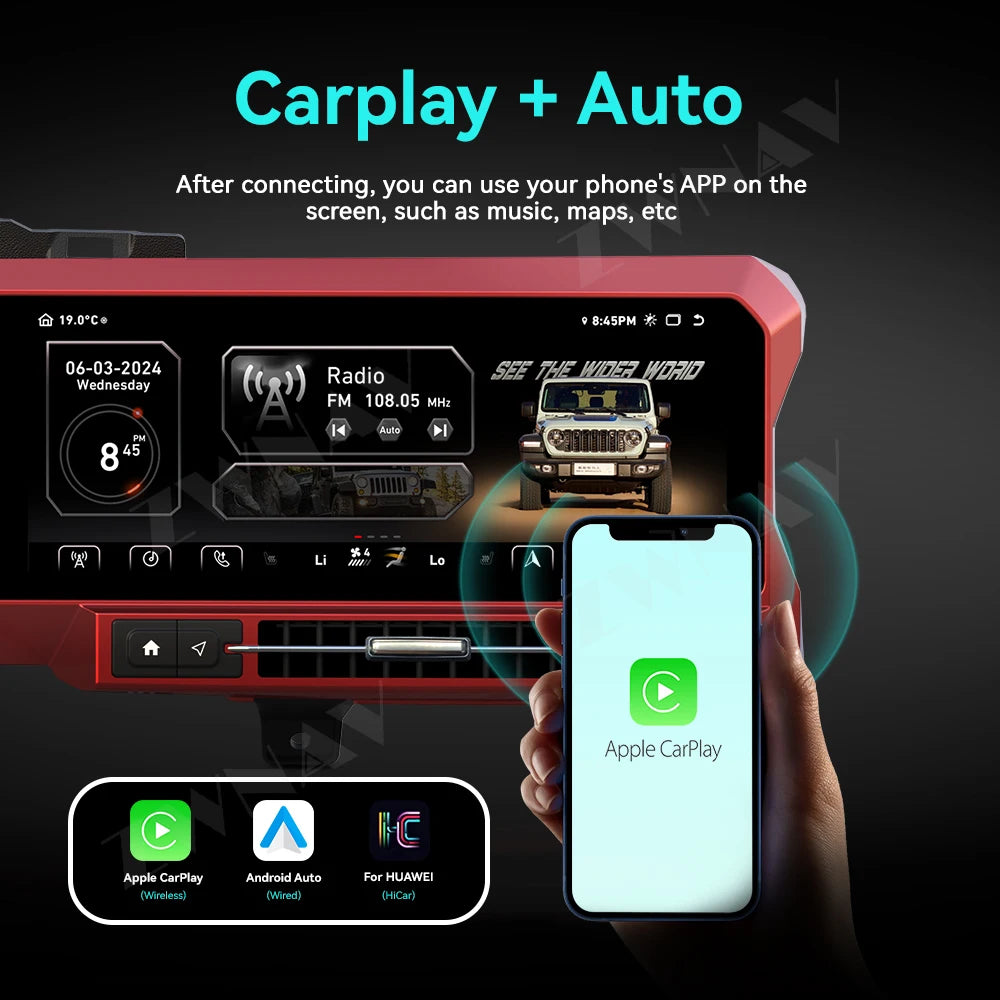 ZWNAV Digital Cluster Car Radio for Jeep Wrangler JL /Gladiator 2018-2024 Dashboard Instrument Speed Meter Screen Carplay 4*4