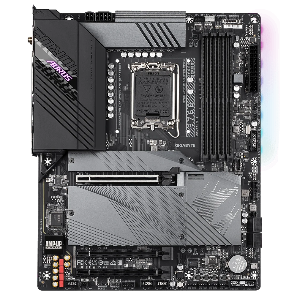 GIGABYTE B760 AORUS MASTER DDR4 Used Motherboard with LGA 1700 Socket 1x256 Mbit Flash Support Intel 13th /12th Gen Series CPU