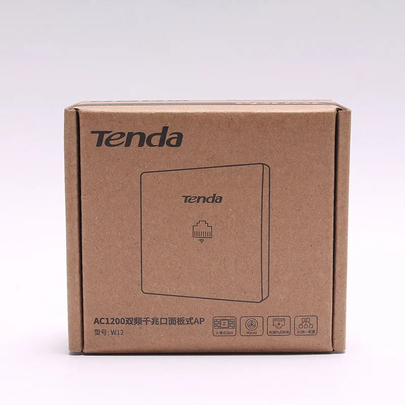 Tenda W12 300Mbps Dual Band Gigabit In-Wall WiFi AP 86mm IEEE 802.11n/g/b WEP Encryption 2x2 Antennas for Home Use