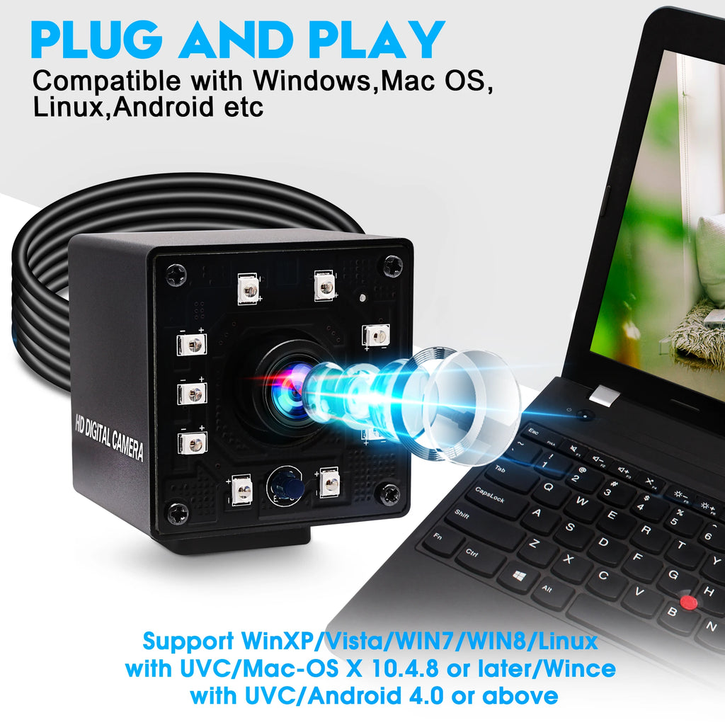 ELP 2MP 1080P Infrared Wide Angle USB Camera CMOS OV2710 MJPEG 120fps/60fps/30fps High Frame Rate Night Vision USB Webcam