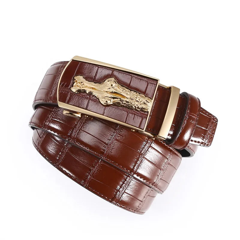 Man Belt Alloy Crocodile New Design Custom Cowhide Leather Belt Designer Mens Belt With l Buckles