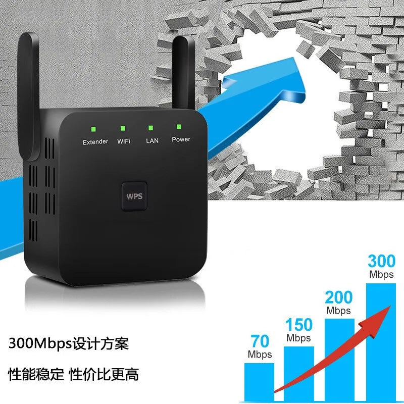 Factory Price Custom WPS Quick Setting Expand Wifi Cover Range 300Mbps Wireless Wifi Repeater