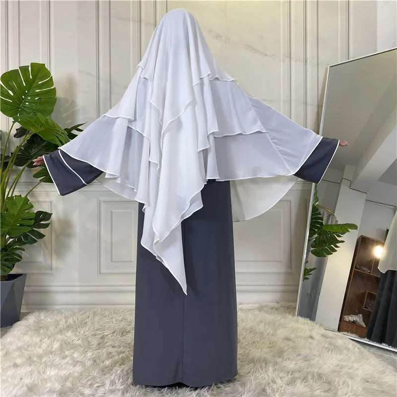 Niqab Muslim Breathable Three Layer Nida Face Veil Cover Modest Islamic Clothing Women Jilbab Prayer Hijab Niqab