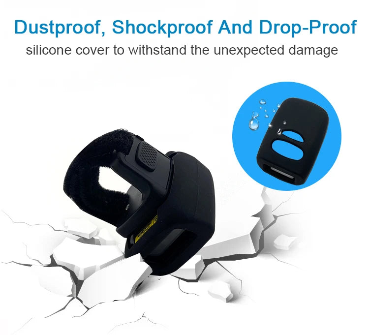 EDOO OEM ODM Portable Wearable Finger Ring Watch Wireless 1D 2D Handfree Barcode Scanner Reader