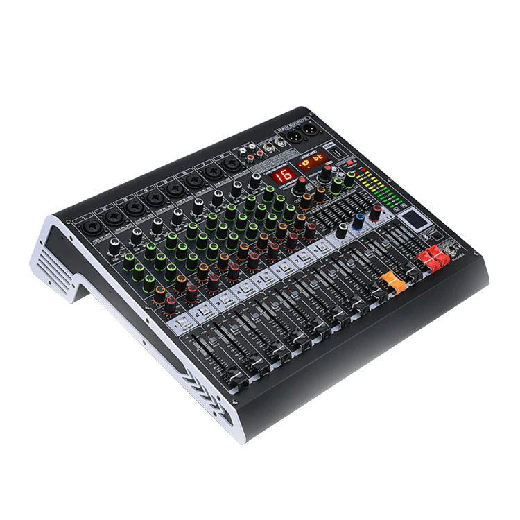 MC8 Professional 8 Channel Digital Sound Mixer Audio DJ Console with USB Interface for Stage Performance