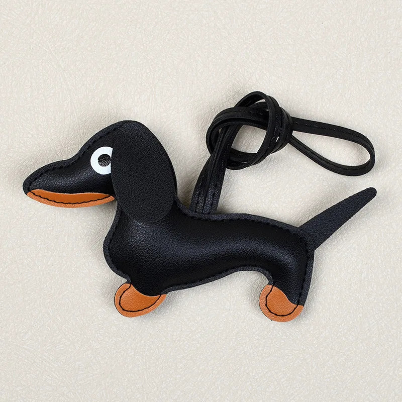 New Arrival Popular Dachshund Puppy Keychain Exquisite DIY PU Charm Fashion Personality Unisex Handbag Charms