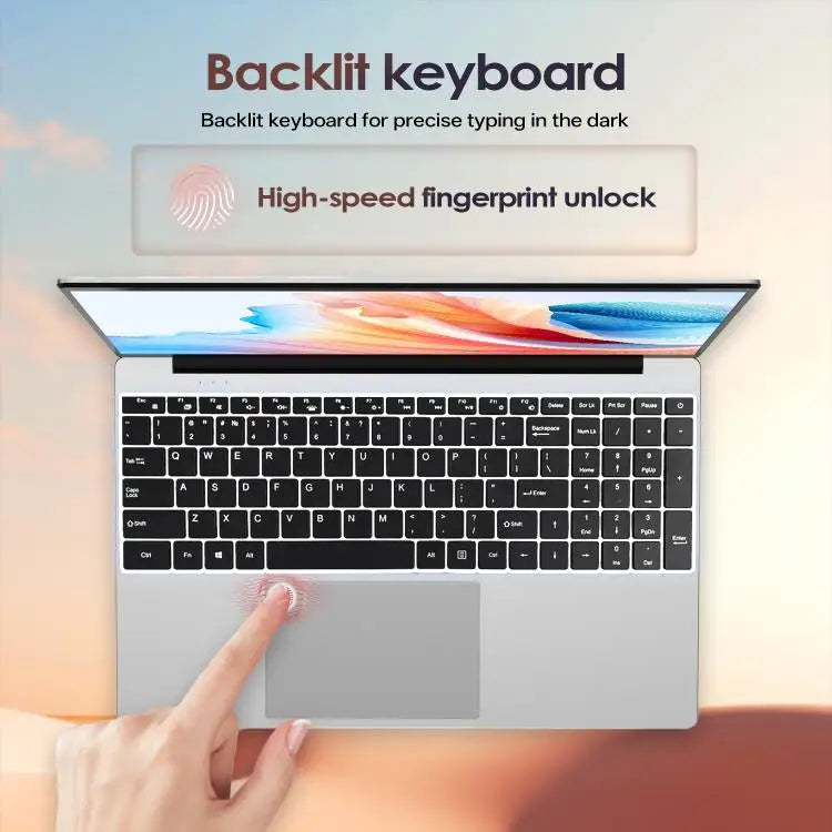 GXMO T152J 15.6 Inch Laptop Wins 11 Pro Intel Celeron N5100 Quad Core No RAM No SSD Barebone Supports Fingerprint Unlock