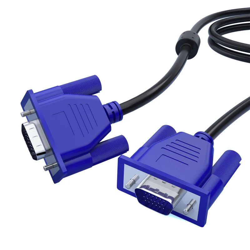VGA Cable Male to Male 1080P HD Video Cord with Dual Ferrite Core Shielded Anti-Interference for Monitor Laptop TV Projector